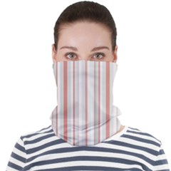 Salmon And Grey Linear Design Face Seamless Bandana (adult)