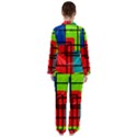 Colorful Rectangle boxes Satin Long Sleeve Pajamas Set View2