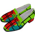 Colorful Rectangle boxes Women s Chunky Heel Loafers View2