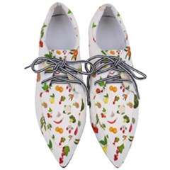 Fruits, Vegetables And Berries Pointed Oxford Shoes by SychEva