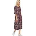 Warm Abstract Surface Print Double Cuff Midi Dress View3