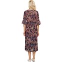 Warm Abstract Surface Print Double Cuff Midi Dress View4