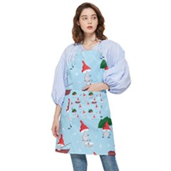 Funny Mushrooms Go About Their Business Pocket Apron