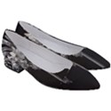 Black And White Lilies Botany Motif Print Women s Block Heels  View3