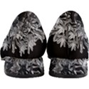 Black And White Lilies Botany Motif Print Women s Block Heels  View4