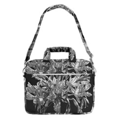 Black And White Lilies Botany Motif Print Macbook Pro Shoulder Laptop Bag (large)