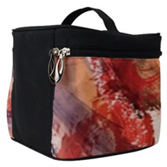 Abstract Red Petals Make Up Travel Bag (small) by kaleidomarblingart