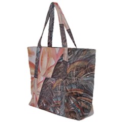 Painted Petals Zip Up Canvas Bag by kaleidomarblingart