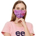 Magenta on ochre abstract  Fitted Cloth Face Mask (Adult) View1