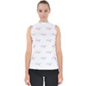 Amor Text Drawing Pattern Mock Neck Shell Top View1
