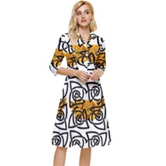 Digital Flowers Classy Knee Length Dress