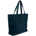 Teal Stripes Zip Up Canvas Bag View2