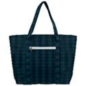 Teal Stripes Zip Up Canvas Bag View3
