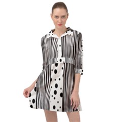 Stripes Black White Pattern Mini Skater Shirt Dress by designsbymallika