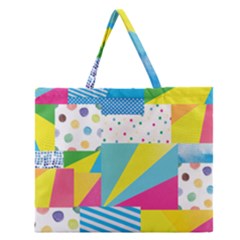 Geometric Pattern Zipper Large Tote Bag by designsbymallika
