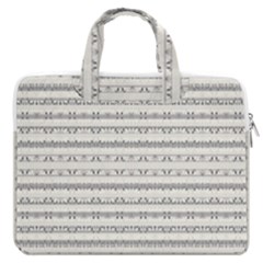 Mixed Gray Striped Ethnic Seamless Pattern Macbook Pro Double Pocket Laptop Bag