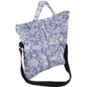 Blue biro ornate Fold Over Handle Tote Bag View1