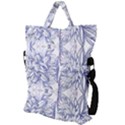 Blue biro ornate Fold Over Handle Tote Bag View2