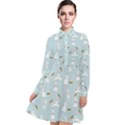 Funny And Funny Hares  And Rabbits In The Meadow Long Sleeve Chiffon Shirt Dress View1