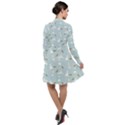 Funny And Funny Hares  And Rabbits In The Meadow Long Sleeve Chiffon Shirt Dress View2