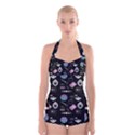 Witch Goth Pastel Pattern Boyleg Halter Swimsuit  View1