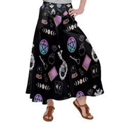Witch Goth Pastel Pattern Satin Palazzo Pants