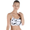Black And White Abstract Linear Decorative Art Layered Top Bikini Top  View1