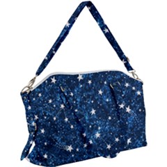 Dark Blue Stars Canvas Crossbody Bag