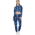 Dark Blue Stars Cropped Zip Up Lounge Set View1