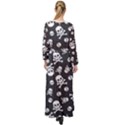 Skull and cross bone on black background Maxi Chiffon Beach Wrap View2