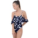 Camouflage bleu Drape Piece Swimsuit View1