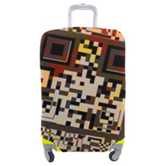 Root Humanity Bar And Qr Code Flash Orange And Purple Luggage Cover (medium) by WetdryvacsLair