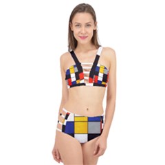 Composition A By Piet Mondrian Cage Up Bikini Set