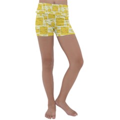 Party-confetti-yellow-squares Kids  Lightweight Velour Yoga Shorts by Sapixe