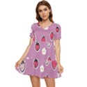 Juicy Strawberries Tiered Short Sleeve Mini Dress View1