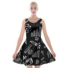 Knowledge-drawing-education-science Velvet Skater Dress by Sapixe
