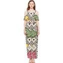 Leaves Foliage Batik Seamless Draped Sleeveless Chiffon Jumpsuit View1
