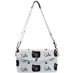 Cute Cameras Doodles Hand Drawn Removable Strap Clutch Bag