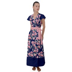 Cb-014 Flutter Sleeve Maxi Dress