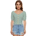 Soft Pattern Aqua Button up blouse View1