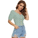 Soft Pattern Aqua Button up blouse View3