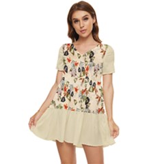 5 17 B3 Tiered Short Sleeve Mini Dress by flowerland