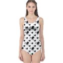 Sketchy Style Black Birds Motif Pattern One Piece Swimsuit View1