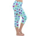 Bows on blue Lightweight Velour Capri Yoga Leggings View3