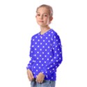 1950 Purple Blue White Dots Kids  Long Sleeve Tee with Frill  View2