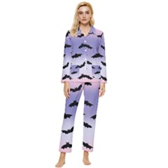 The Bats Womens  Long Sleeve Pocket Pajamas Set