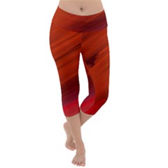 Crimson Lightweight Velour Capri Yoga Leggings