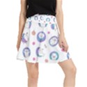 Cute And Funny Purple Hedgehogs On A White Background Waistband Skirt View1