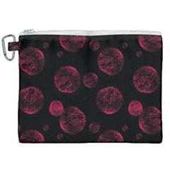 Red Sponge Prints On Black Background Canvas Cosmetic Bag (xxl) by SychEva