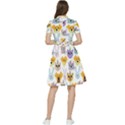 Funny Animal Faces With Glasses On A White Background Short Sleeve Waist Detail Dress View2